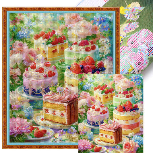 Cakes & Sweets - 11CT Stamped Cross Stitch 55*65CM (Mona Lisa Brand)