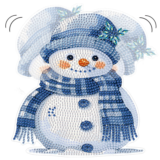 Snowman DIY Acrylic Shaking Head 5D DIY Diamond Art Tabletop Ornament Home Decor