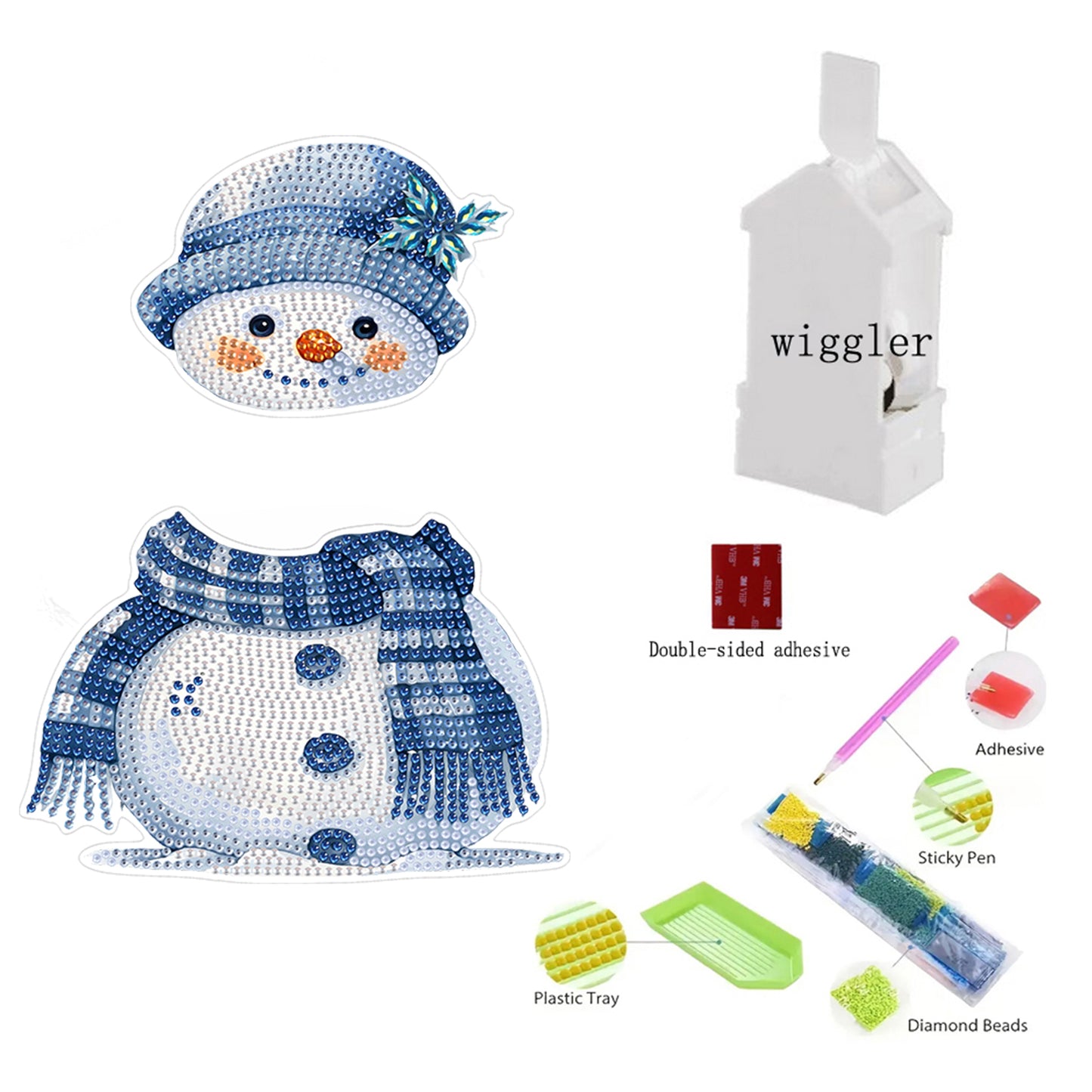 Snowman DIY Acrylic Shaking Head 5D DIY Diamond Art Tabletop Ornament Home Decor