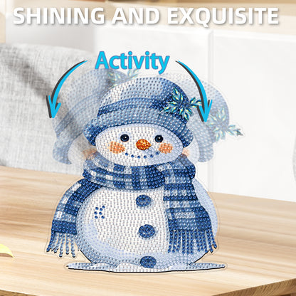 Snowman DIY Acrylic Shaking Head 5D DIY Diamond Art Tabletop Ornament Home Decor