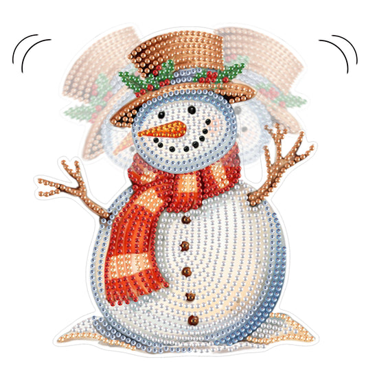 Snowman DIY Acrylic Shaking Head 5D DIY Diamond Art Tabletop Ornament Home Decor