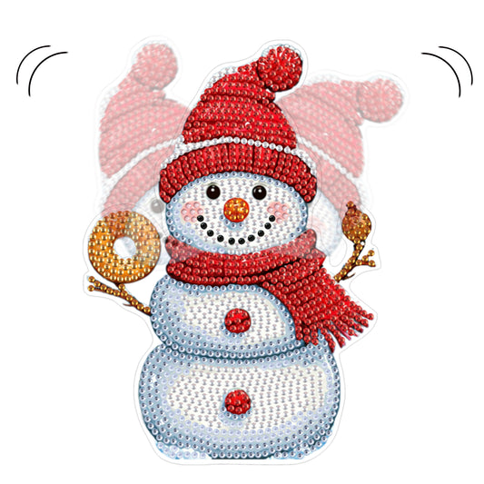 Snowman DIY Acrylic Shaking Head 5D DIY Diamond Art Tabletop Ornament Home Decor