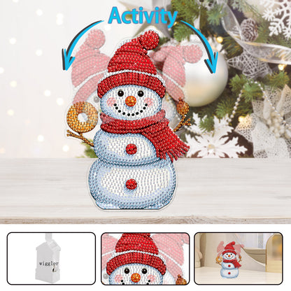 Snowman DIY Acrylic Shaking Head 5D DIY Diamond Art Tabletop Ornament Home Decor