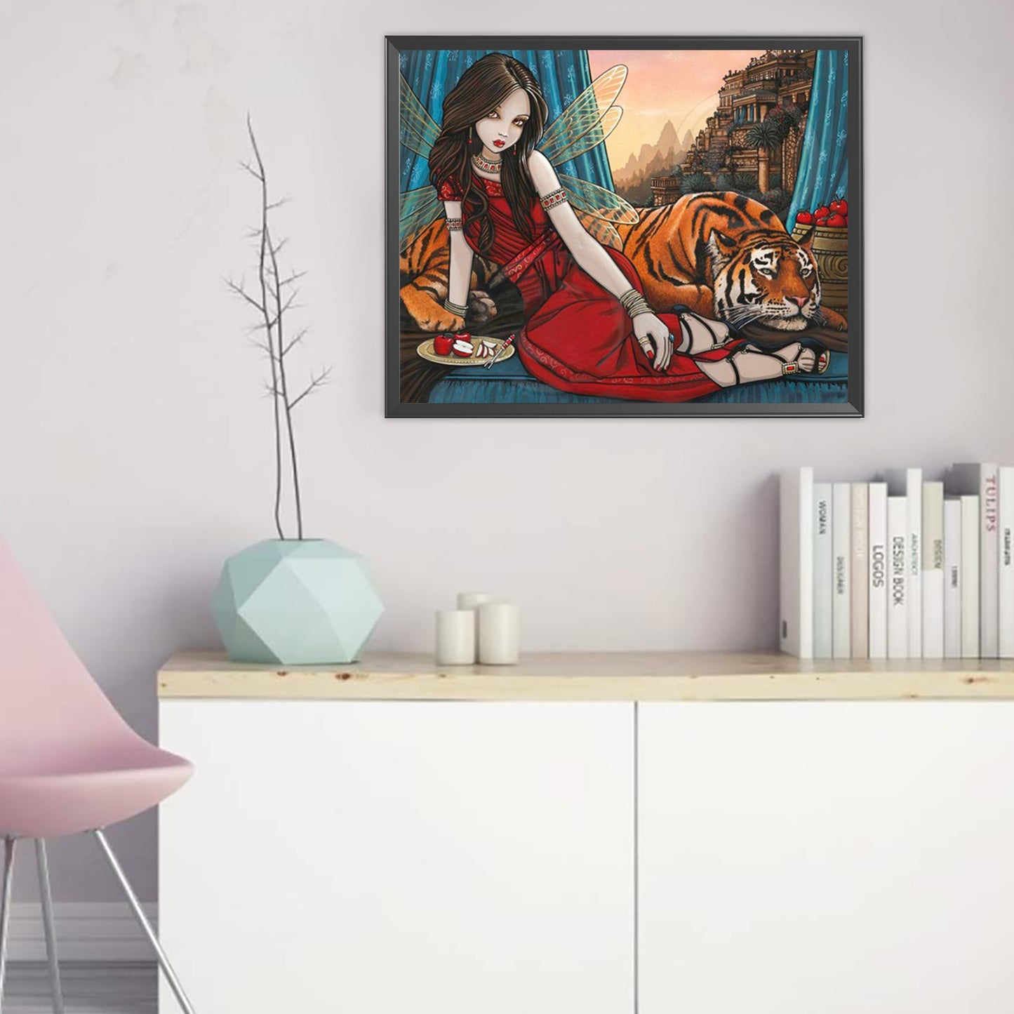 Tiger Girl - Partial AB Round Drill Diamond Painting 50*40CM