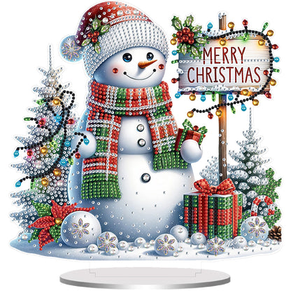 2D Flat Christmas Print DIY Diamond Painting Desktop Ornaments Kit Table Decor