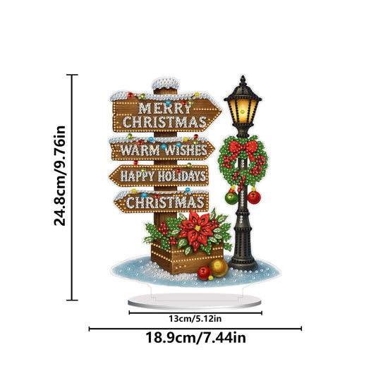 2D Flat Christmas Print DIY Diamond Painting Desktop Ornaments Kit Table Decor