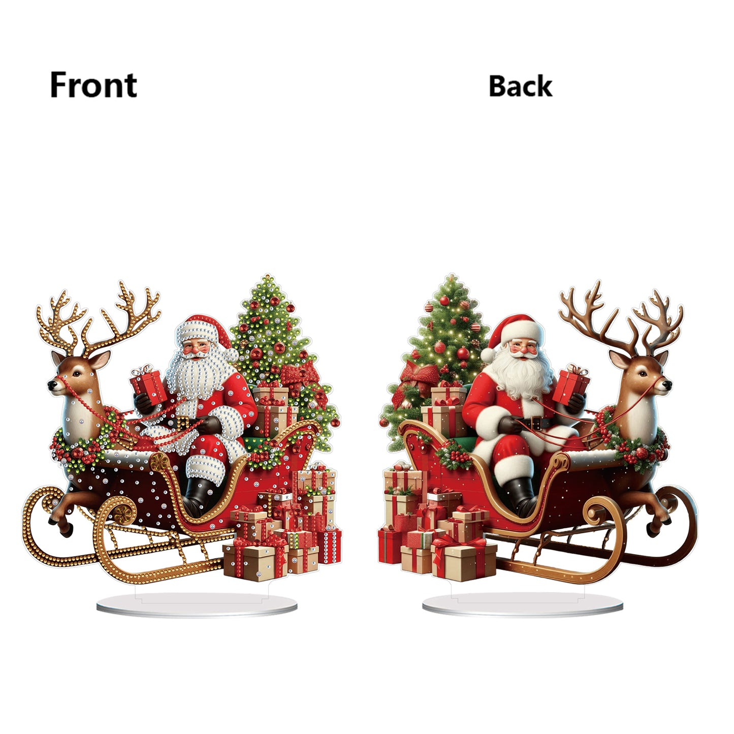 2D Flat Christmas Print DIY Diamond Painting Desktop Ornaments Kit Table Decor