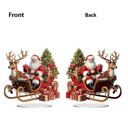 2D Flat Christmas Print DIY Diamond Painting Desktop Ornaments Kit Table Decor