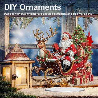 2D Flat Christmas Print DIY Diamond Painting Desktop Ornaments Kit Table Decor
