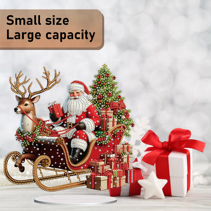 2D Flat Christmas Print DIY Diamond Painting Desktop Ornaments Kit Table Decor