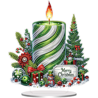 2D Flat Christmas Print DIY Diamond Painting Desktop Ornaments Kit Table Decor