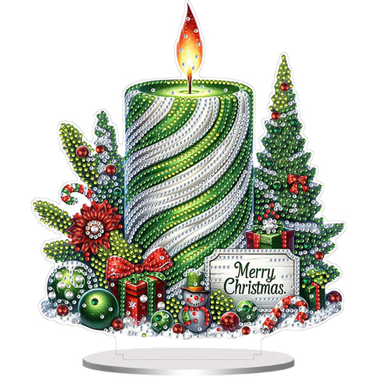 2D Flat Christmas Print DIY Diamond Painting Desktop Ornaments Kit Table Decor