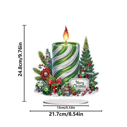 2D Flat Christmas Print DIY Diamond Painting Desktop Ornaments Kit Table Decor