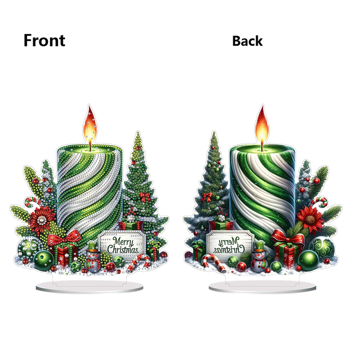 2D Flat Christmas Print DIY Diamond Painting Desktop Ornaments Kit Table Decor