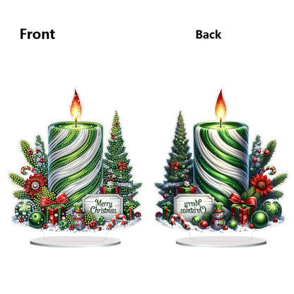 2D Flat Christmas Print DIY Diamond Painting Desktop Ornaments Kit Table Decor