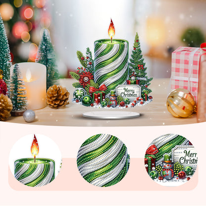 2D Flat Christmas Print DIY Diamond Painting Desktop Ornaments Kit Table Decor