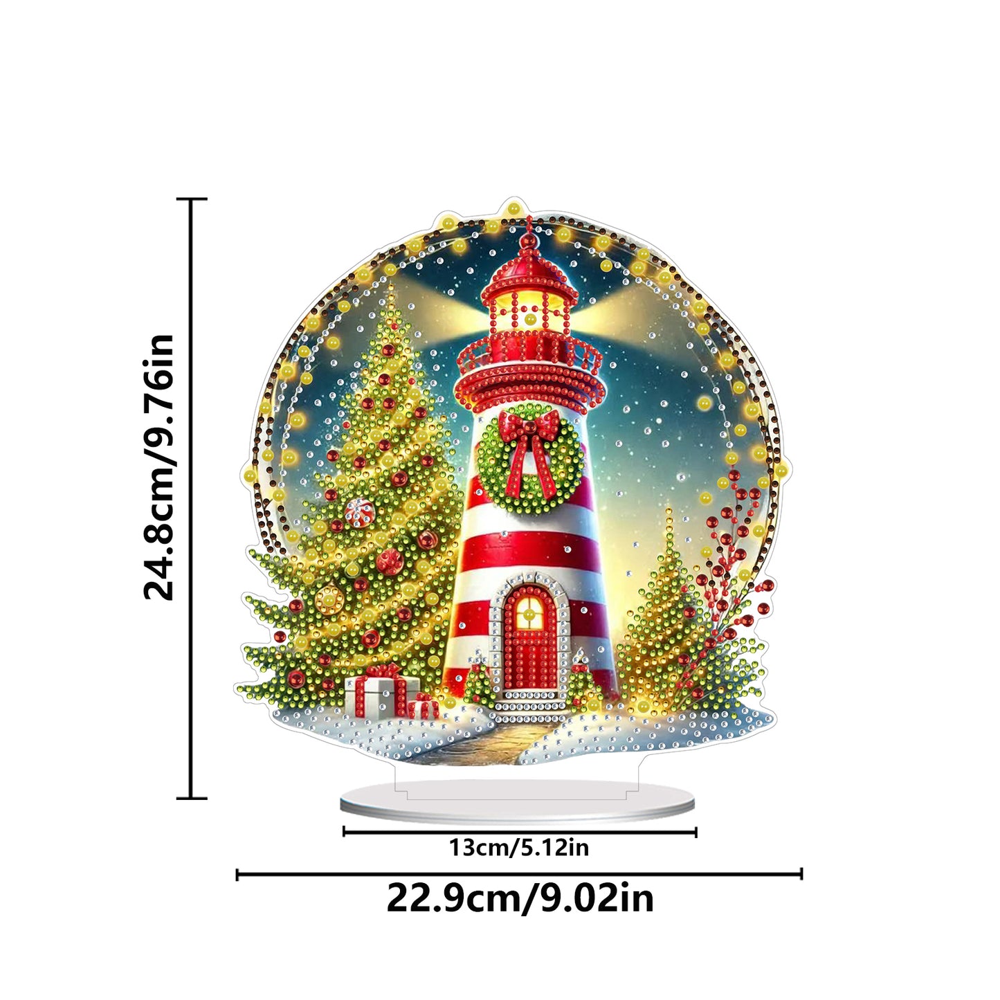 2D Flat Christmas Print DIY Diamond Painting Desktop Ornaments Kit Table Decor