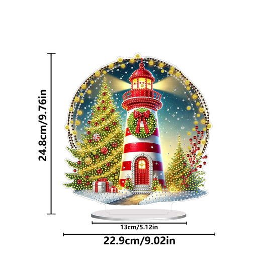 2D Flat Christmas Print DIY Diamond Painting Desktop Ornaments Kit Table Decor