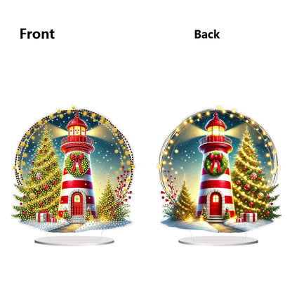 2D Flat Christmas Print DIY Diamond Painting Desktop Ornaments Kit Table Decor