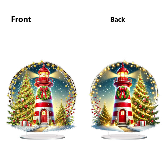 2D Flat Christmas Print DIY Diamond Painting Desktop Ornaments Kit Table Decor