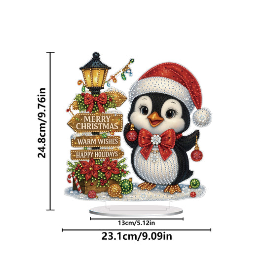 2D Flat Christmas Print DIY Diamond Painting Desktop Ornaments Kit Table Decor