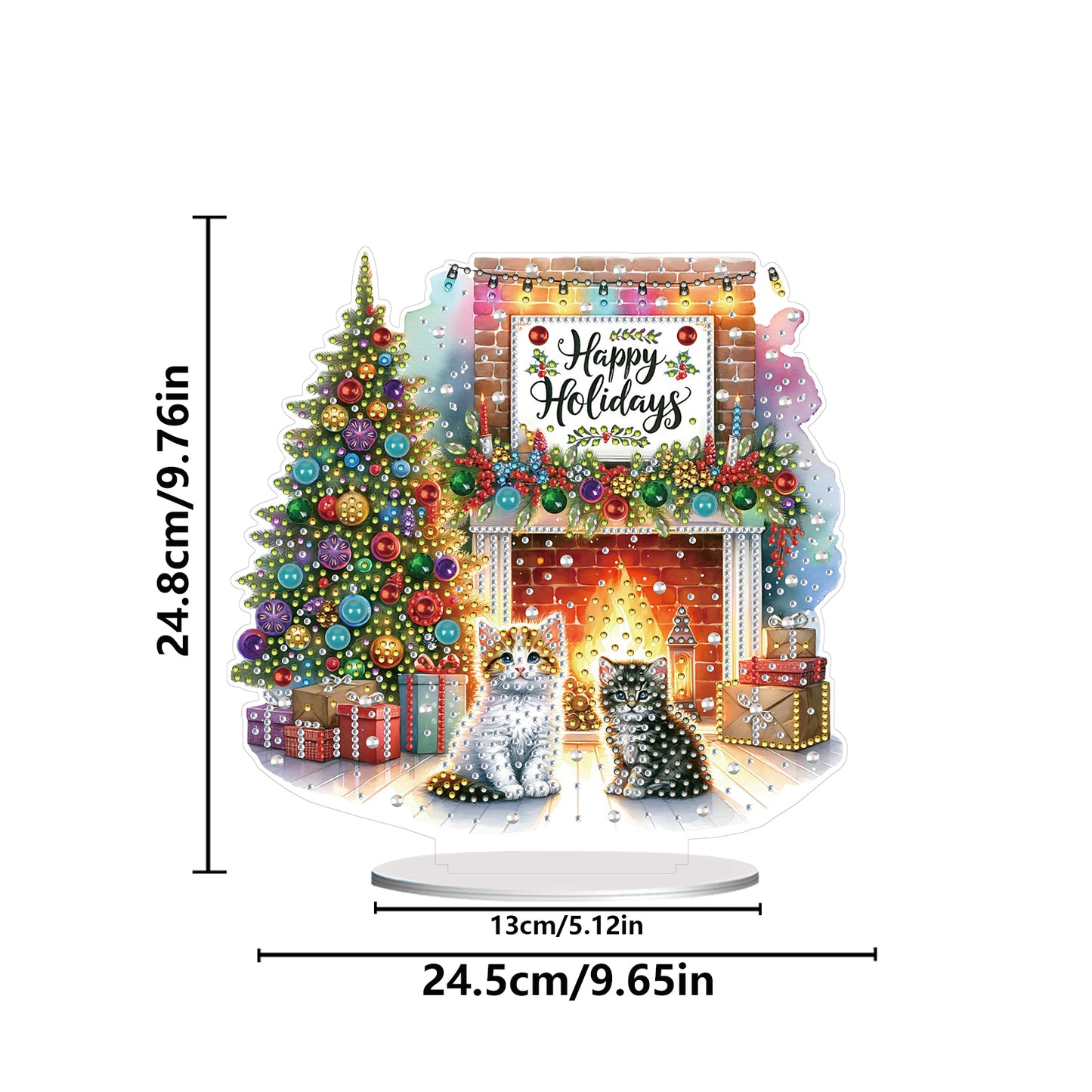 2D Flat Christmas Print DIY Diamond Painting Desktop Ornaments Kit Table Decor