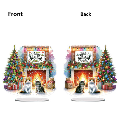 2D Flat Christmas Print DIY Diamond Painting Desktop Ornaments Kit Table Decor