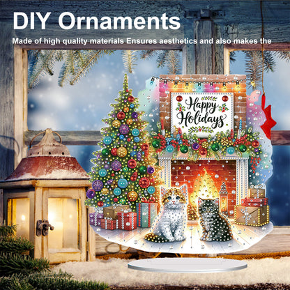 2D Flat Christmas Print DIY Diamond Painting Desktop Ornaments Kit Table Decor