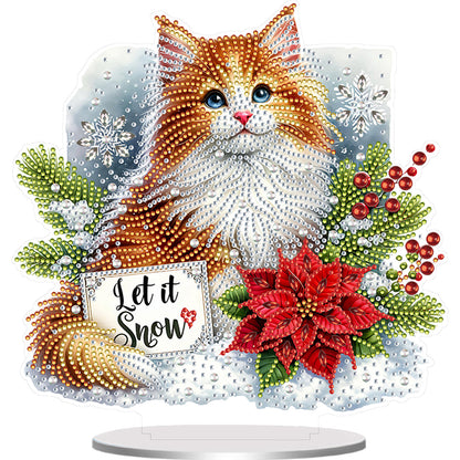 2D Flat Christmas Print DIY Diamond Painting Desktop Ornaments Kit Table Decor