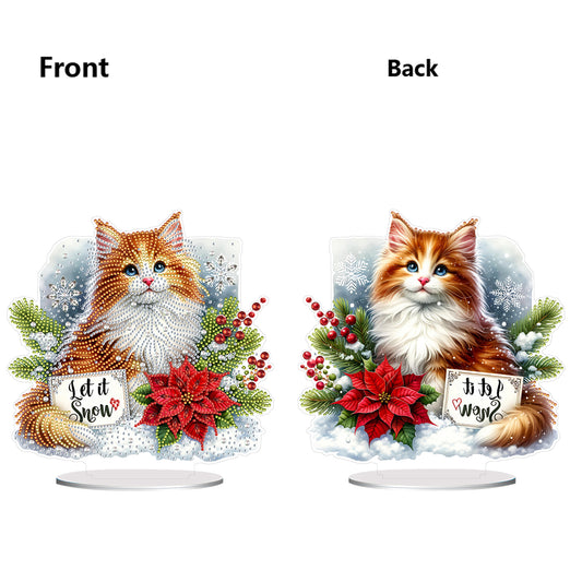 2D Flat Christmas Print DIY Diamond Painting Desktop Ornaments Kit Table Decor