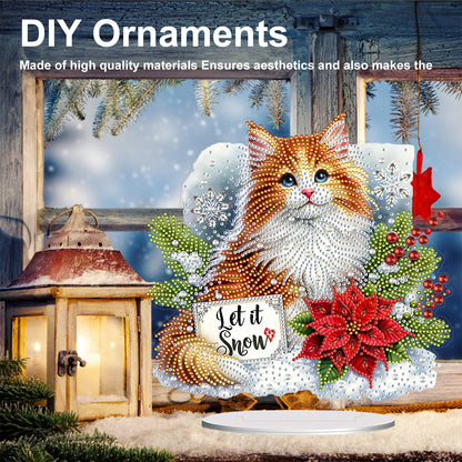 2D Flat Christmas Print DIY Diamond Painting Desktop Ornaments Kit Table Decor