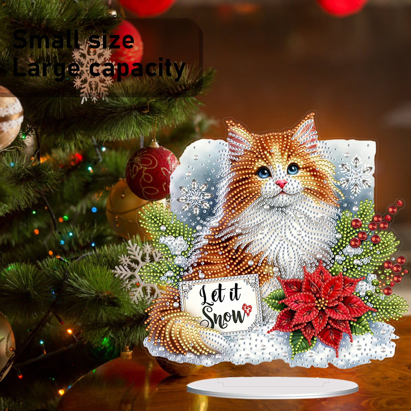 2D Flat Christmas Print DIY Diamond Painting Desktop Ornaments Kit Table Decor