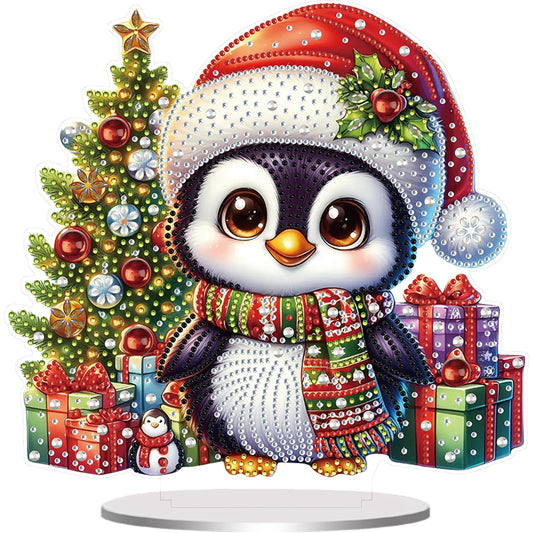 2D Flat Christmas Print DIY Diamond Painting Desktop Ornaments Kit Table Decor