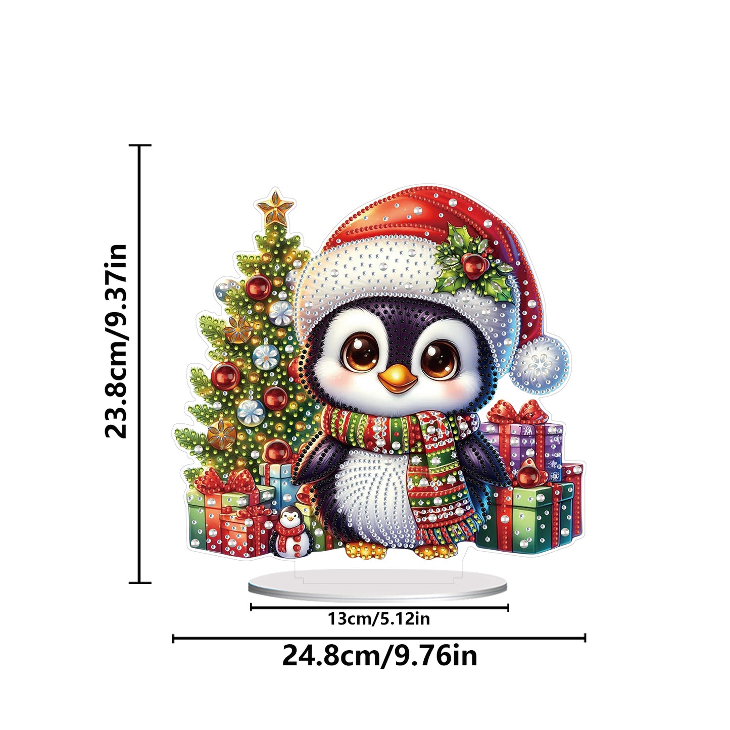 2D Flat Christmas Print DIY Diamond Painting Desktop Ornaments Kit Table Decor