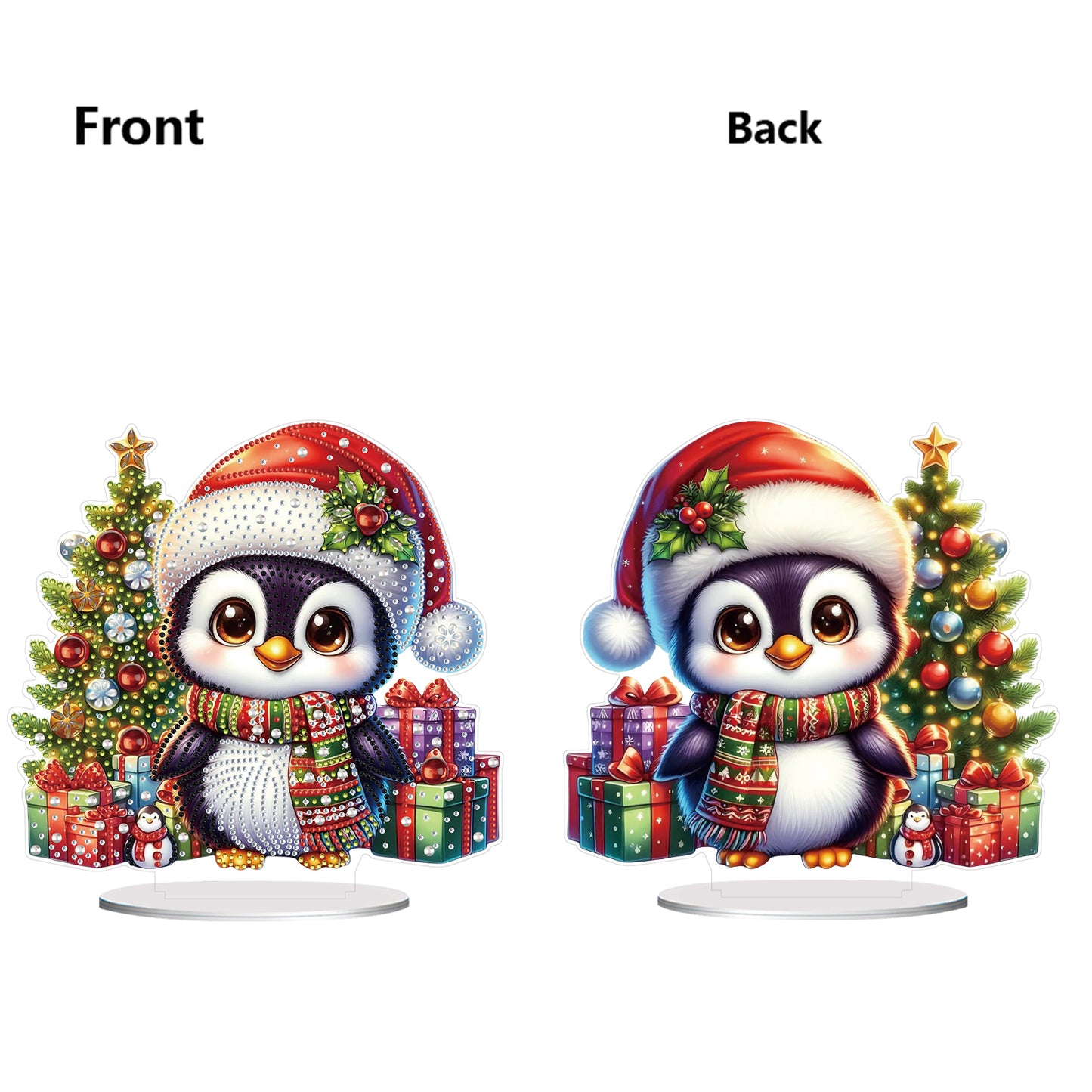 2D Flat Christmas Print DIY Diamond Painting Desktop Ornaments Kit Table Decor