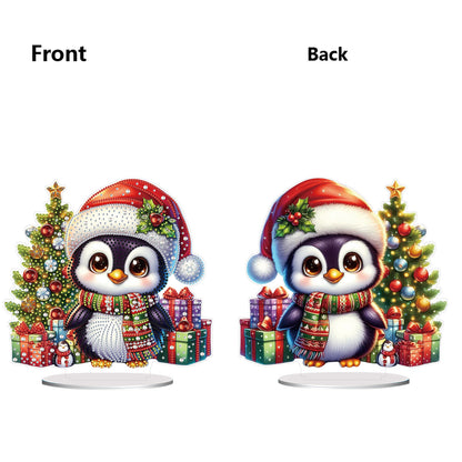 2D Flat Christmas Print DIY Diamond Painting Desktop Ornaments Kit Table Decor