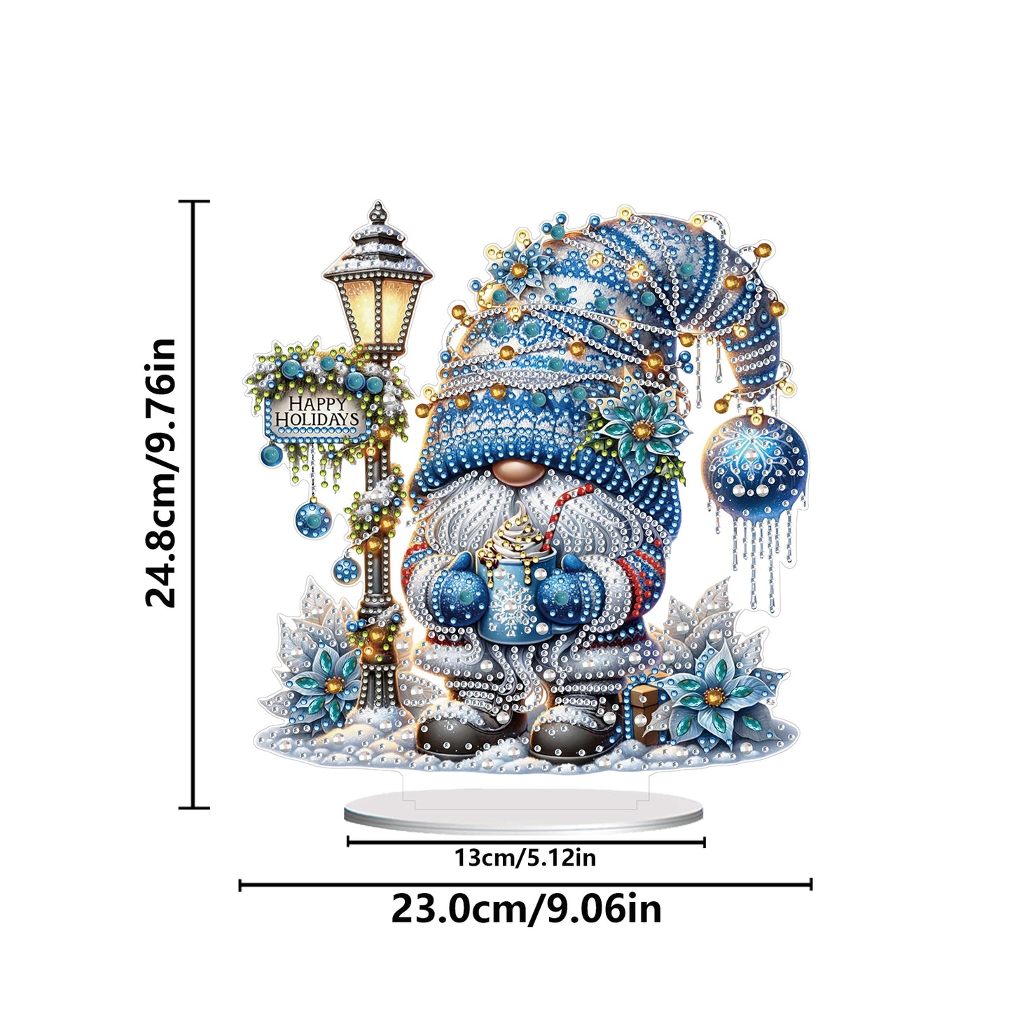 2D Flat Christmas Print DIY Diamond Painting Desktop Ornaments Kit Table Decor