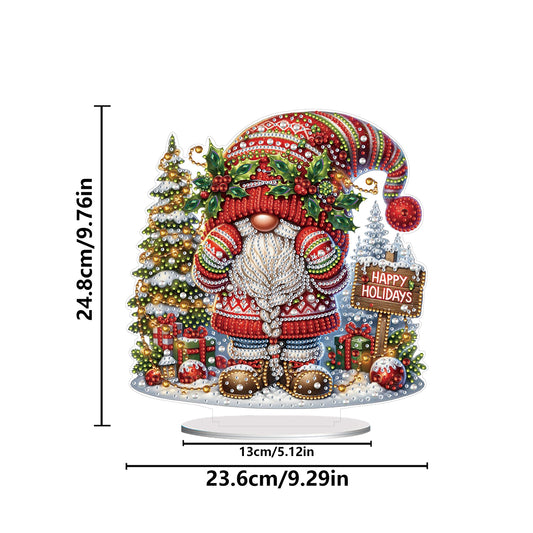 2D Flat Christmas Print DIY Diamond Painting Desktop Ornaments Kit Table Decor
