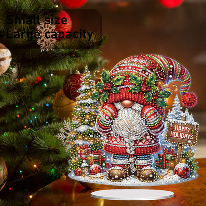 2D Flat Christmas Print DIY Diamond Painting Desktop Ornaments Kit Table Decor