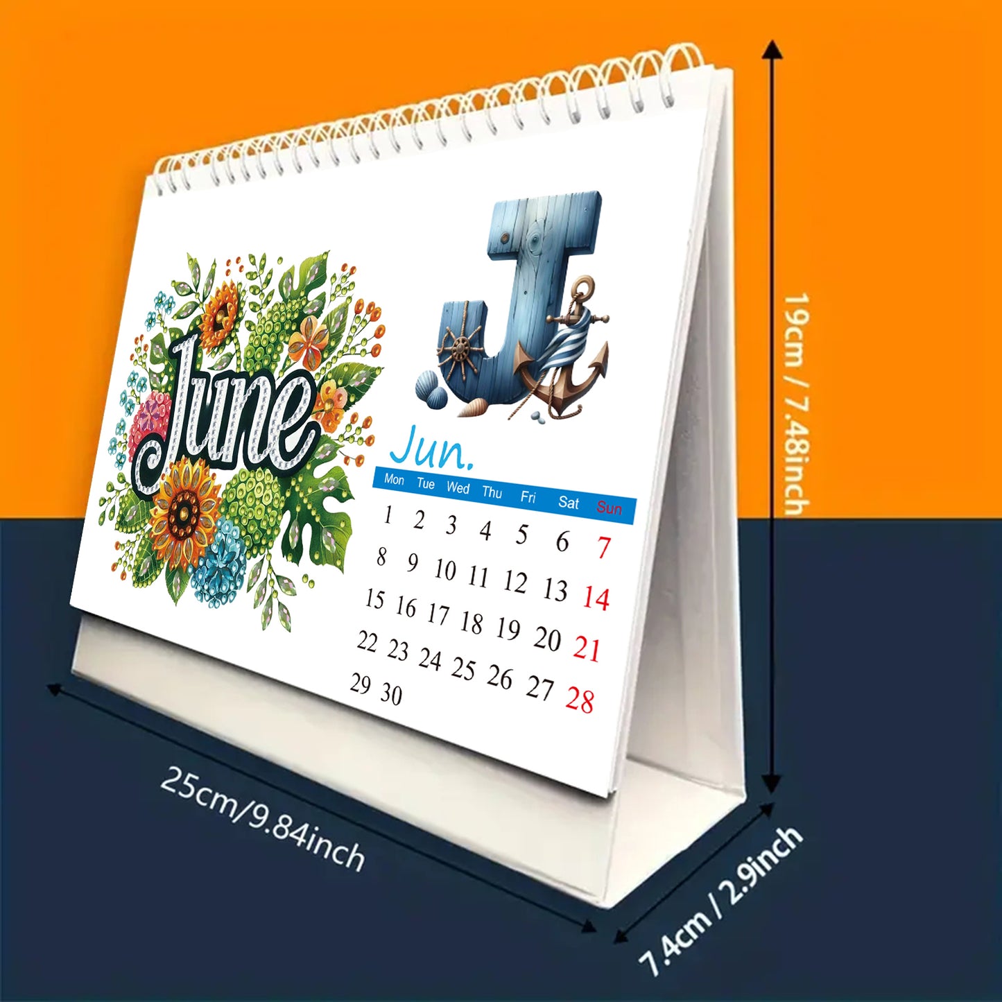 2026 Calendar Diamond Painting Kit DIY Diamond Art Desk Calendar for Home Office