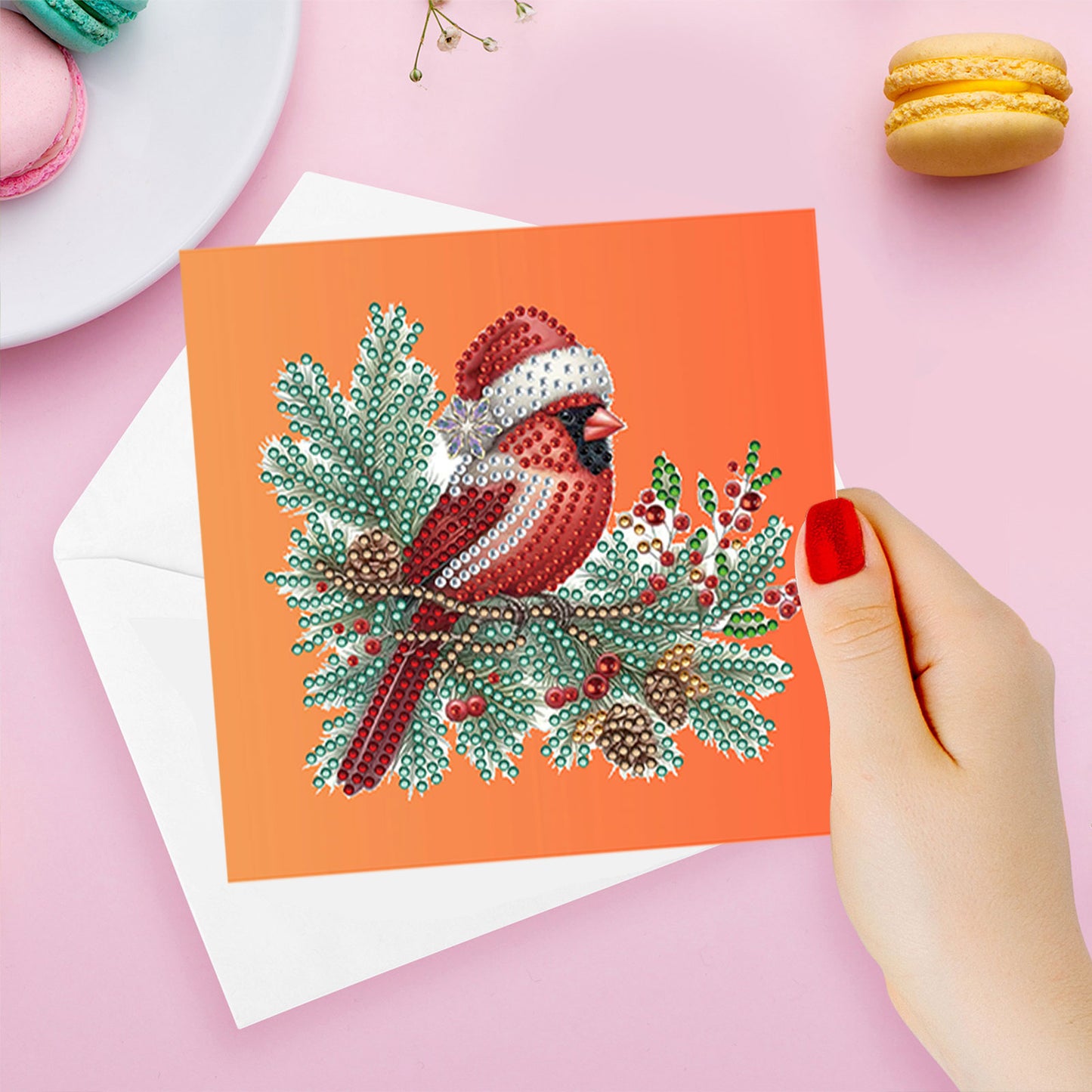 6pcs DIY Diamond Painting Greeting Card Set for Holiday Blessings Christmas Gift