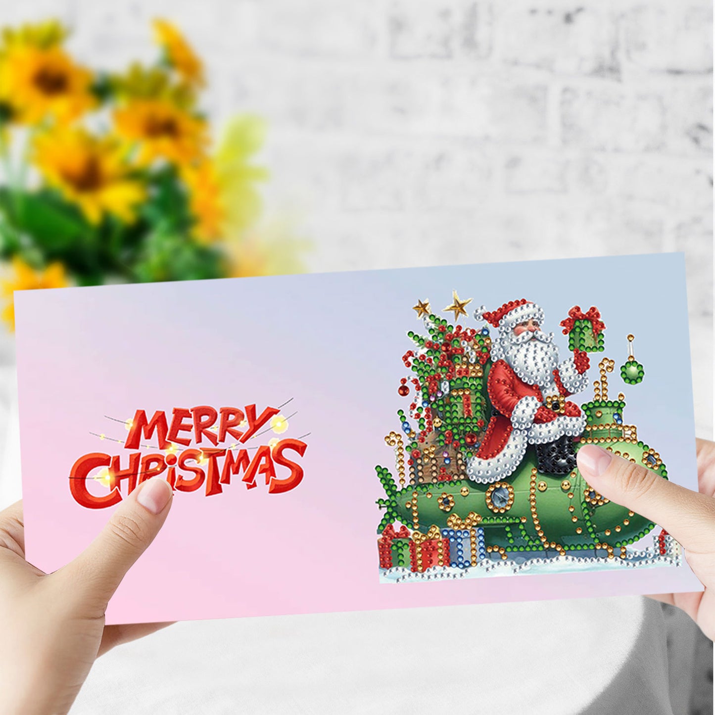 6pcs DIY Diamond Painting Greeting Card Set for Holiday Blessings Christmas Gift