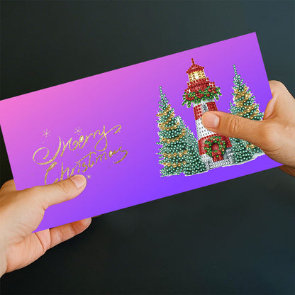 6pcs DIY Diamond Painting Greeting Card Set for Holiday Blessings Christmas Gift