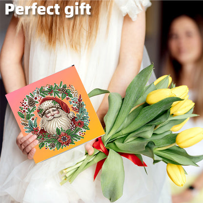 6pcs DIY Diamond Painting Greeting Card Set for Holiday Blessings Christmas Gift