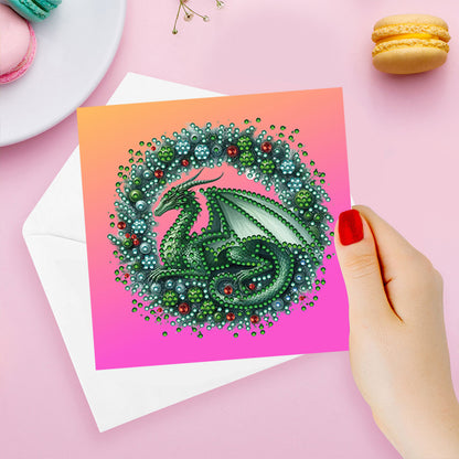 6pcs DIY Diamond Painting Greeting Card Set for Holiday Blessings Christmas Gift