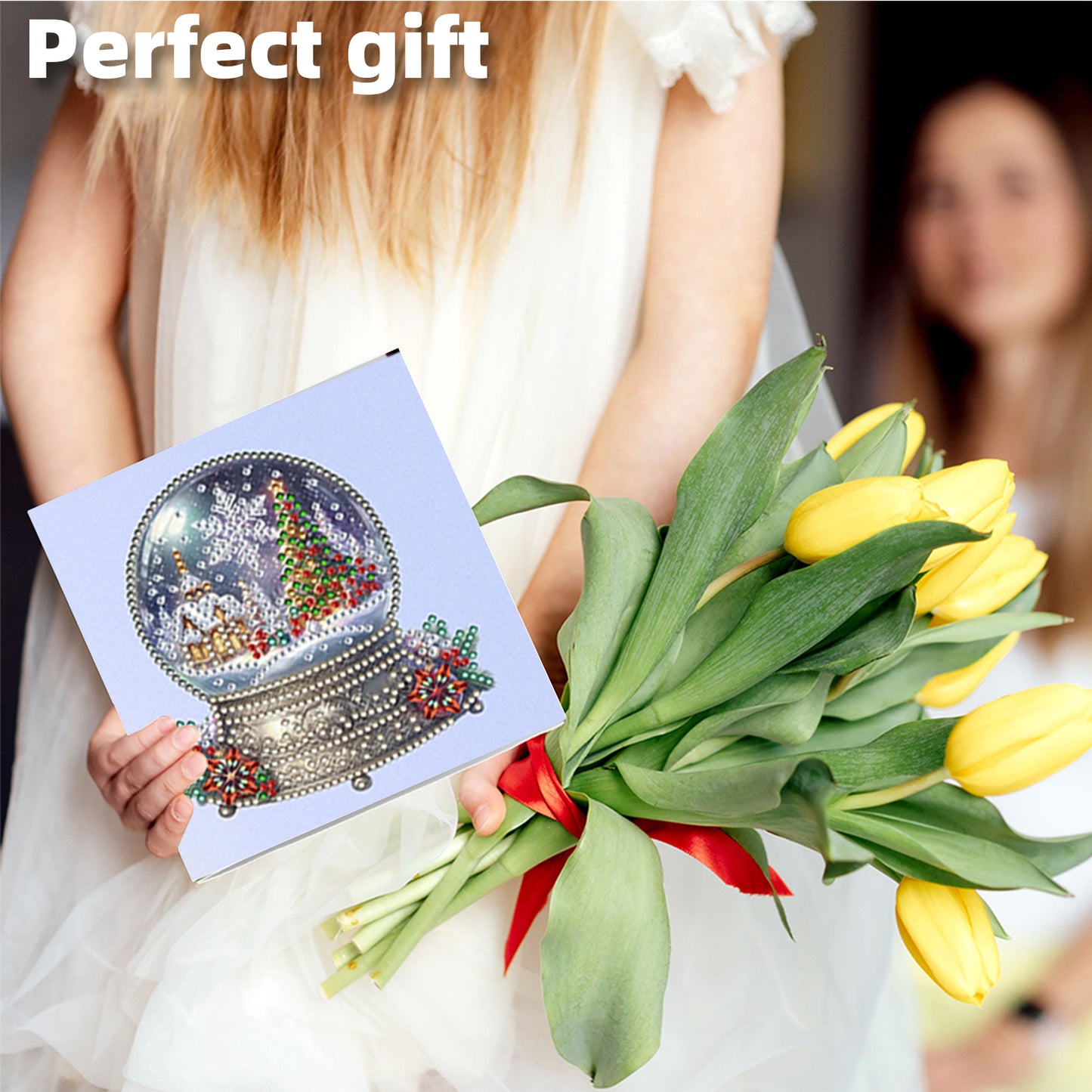 6pcs DIY Diamond Painting Greeting Card Set for Holiday Blessings Christmas Gift