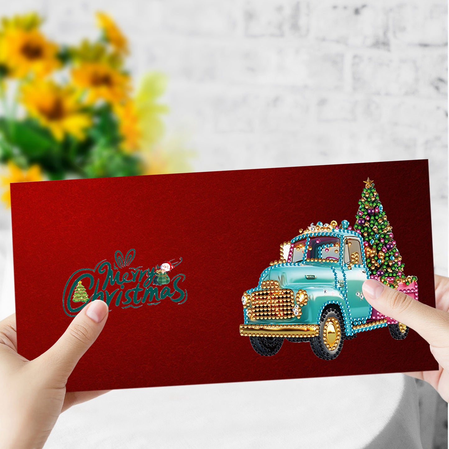 6pcs DIY Diamond Painting Greeting Card Set for Holiday Blessings Christmas Gift