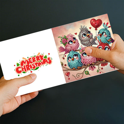6pcs DIY Diamond Painting Greeting Card Set for Holiday Blessings Christmas Gift