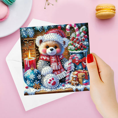 6pcs DIY Diamond Painting Greeting Card Set for Holiday Blessings Christmas Gift