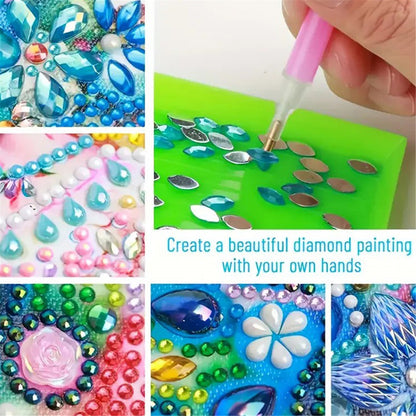 5D Dachshund DIY PU Diamond Painting Notecard Box with 160 Sheets Paper Holder